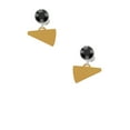 thumbnail image 2 of Delight Jewelry Acrylic 3/4" Goldtone Megaphone Black Crystal Clip on Earrings, 2 of 5