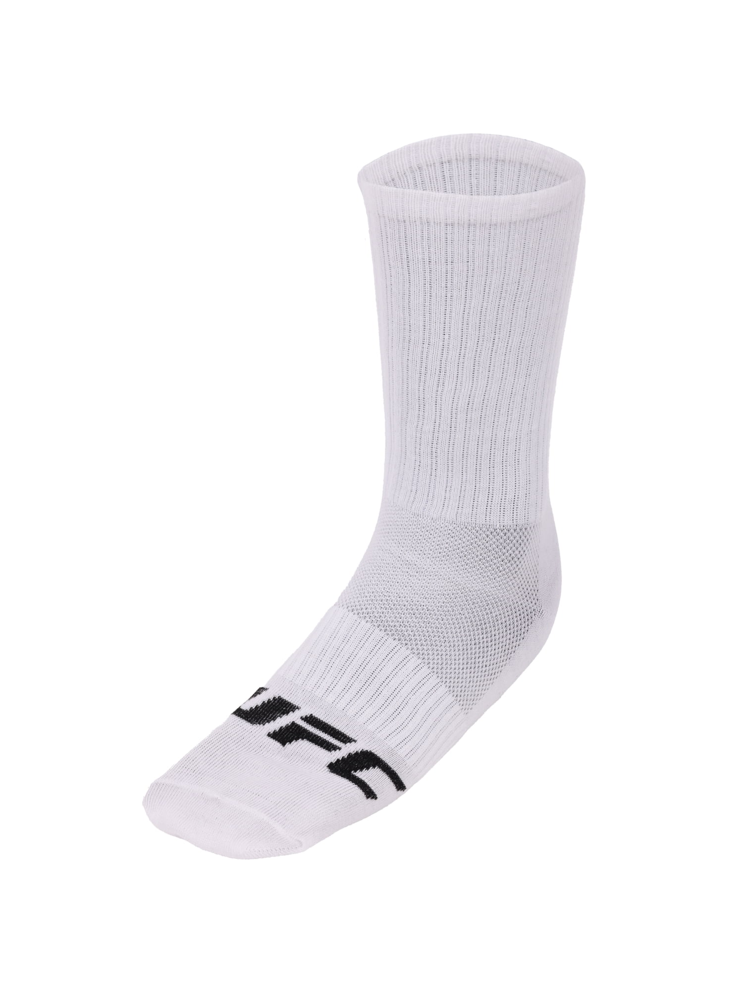 UFC 20 Pair Men's Lightweight Crew Socks with Toe Logo, Blk/Wht/Grey