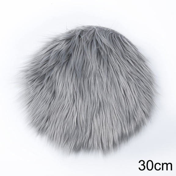 Ruibeauty Soft Faux Fur Rug Household Bedroom Warm Mat Sofa Chair Desk Pad Round Carpet 12inch