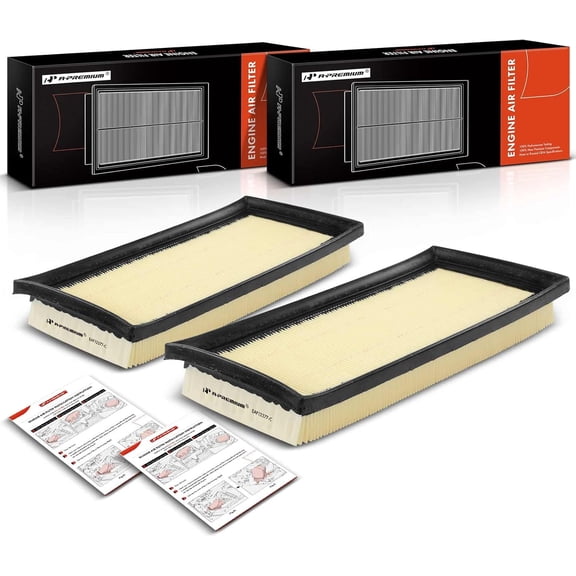 A-Premium 2-PC Engine Air Filter Compatible with Mitsubishi Mirage 2014-2023, Mirage G4 2017-2023, L3 1.2L, Flexible Panel, Replace# 178010Y040