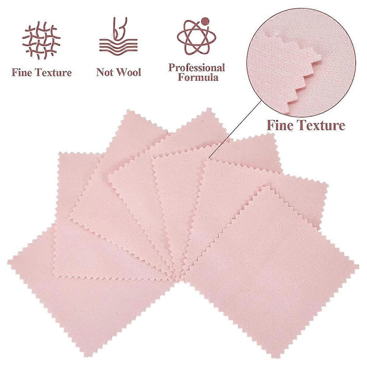 Jewelry Cleaning Cloth, Professional Polishing Cloth Individually Wrapped, Pink Silver Polishing Clo