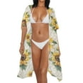 thumbnail image 3 of DISNIMO Sunflower Print Womens Swimsuit Cover Ups Summer Kimono Beach Cover Up Open Front Cardigan Swimwear Coverup for Women, 3 of 6