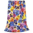 thumbnail image 2 of Fuzoiu The Garden Tricolor Pansy Flower Print Ultra-Soft Micro Fleece Blanket,All Seasons Flannel Throw, Lightweight Blanket for Bed, Sofa, Couch, Movie Night, Camping, and Travel-50"x40", 2 of 7
