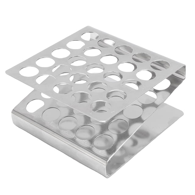 Estante Para Tubos De Ensayo De 25 Agujeros, Soporte De Almacenamiento En Forma De Z De Acero Inoxidable, Organizador Para Tubos De Ensayo De Menos O Igual A 17 Mm De Diámetro