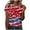 A12_Multicolor, variant on Yghzkop Women's Summer T-Shirts 4th of July Independence Day Casual Looes Fit V-Neck Patriotic Blouses Short Sleeve Shirts USA Flag Stars Stripes Graphic Tops Shirt