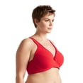 thumbnail image 3 of Curve Muse Women’s Unlined Plus Size Comfort Cotton Underwire Bra-Black/Red,Red-44DD, 3 of 6