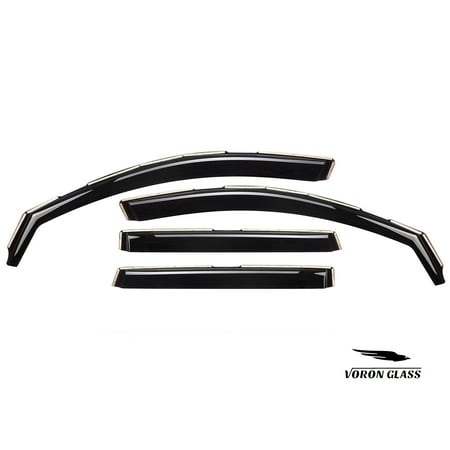 Voron Glass in-Channel Extra Durable Rain Guards for Jeep Cherokee 2014-2023, Window Deflectors, Vent Window Visors, 4 Pieces - 220107