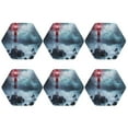 thumbnail image 2 of Disketp Lighthouse In A Stormy Sea Funny Coasters,6 Pcs Leather Coasters With Holder, Perfect Housewarming Hostess Gifts,Protect Furniture From Water Marks Scratch And Damage, 2 of 9