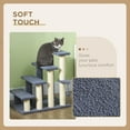 thumbnail image 2 of 4 Levels Cat Steps, Pet Stairs Carpeted Ladder, Kitten Tree Climber with Scratching Posts, Hanging Play Ball, Side Step, for High Bed, Sofa, Gray, 2 of 8