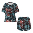 thumbnail image 4 of Lsque Squirrel Owl Autumn Maple Leaves Women's Short-Sleeved Pajama Set - 2 Piece Soft and Lightweight Sleepwear Set-3X-Large, 4 of 9