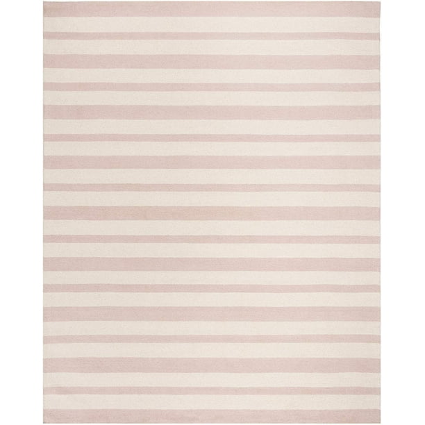 Safavieh Kids Collection SFK915P Handmade Pink Stripe Wool Area Rug (6