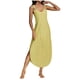 thumbnail image 3 of TaTaai Women's Loose Fit Slip Midi Dress Solid Color Round Neck Sleeveless with Side Slit Button Detail Casual Summer Nightgown Gift, 3 of 5