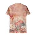 thumbnail image 6 of YOIAVAIOY Women's Lightweight Floral Printed Blouses V Neck Short Sleeve T Shirts Summer Casual Loose Dressy Outfits Multicolor XL, 6 of 7