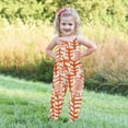 thumbnail image 5 of Jewelreauty Toddler Girl Cute One Piece Jumpsuit Sleeveless Strap Tie Dye Rompers Summer Outfits with Pockets (5-6 Years, B Orange), 5 of 5