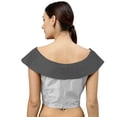 thumbnail image 3 of eloria Women's Blouse Boat Neck Filler Multicolor Sleeveless Top Color: Silver & Grey | Size: 40, 3 of 5