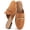 Brown, variant on Ecetana Women's Mules Classic Suede Slip On Shoes Closed Toe Backless Flat Loafer Slides for Business Work Office Casual