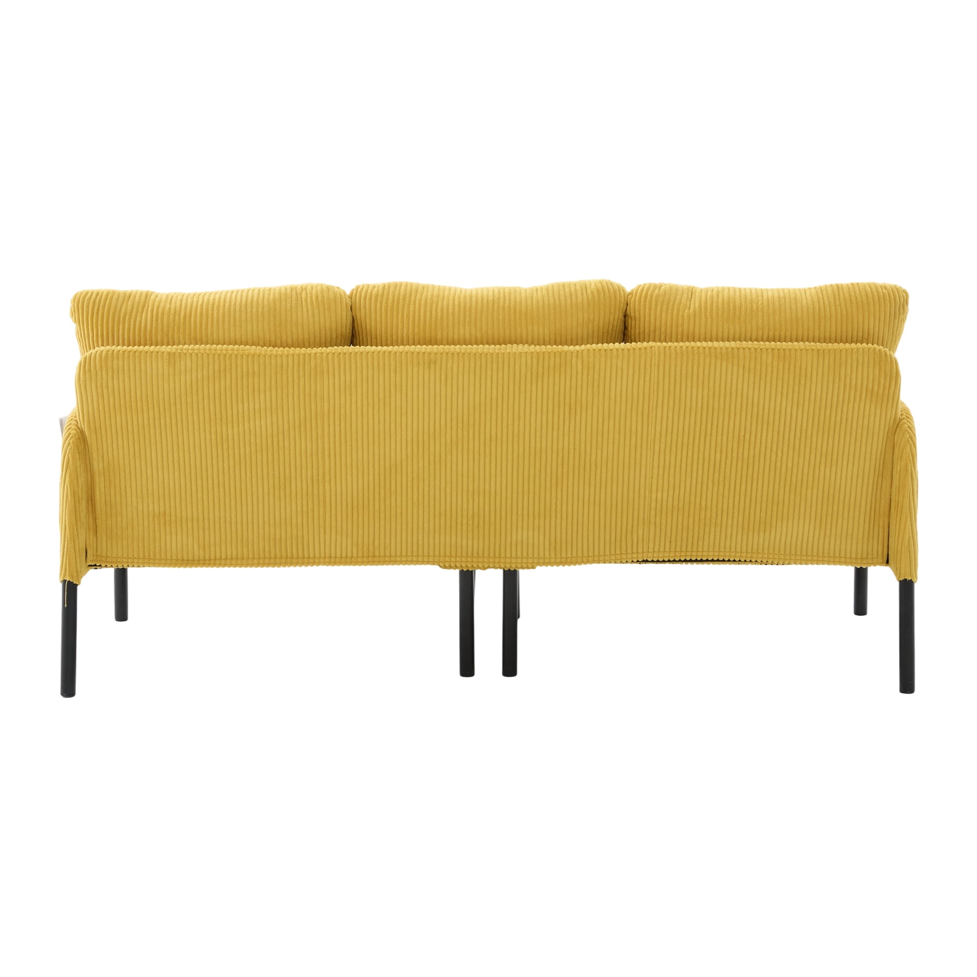 Jopath Oversized Loveseat, Double-Seater Sofa Cozy Bedroom Sofa with Metal Legs and Side Pockets for Living Room Bedroom Dorm Apartment Mustard Yellow