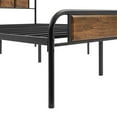 thumbnail image 5 of VECELO Queen Size Metal Platform Bed Frame with Wooden Headboard, Heavy Duty Bed Frame, No Box Spring Needed/Noise-Free, Brown, 5 of 9