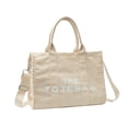 thumbnail image 1 of （blanco）Bolso de playa, bolso de playa grande para mujer, bolso de mano para playa, bolso de viaje para ir de compras al gimnasio （30*32*23 CM）, 1 of 5