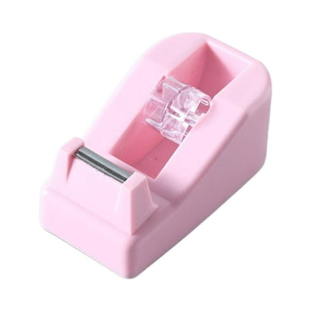 Chok Tape Dispenser Tape Cutter Cross-border Direct Supply Macaron Color Small Tape Holder Creative Color Desktop Office Tape Machine Packing Cutter(Pink)