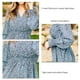 thumbnail image 5 of Vestido envuelto con cuello en V profundo Estampado floral Manga larga Una línea Vestido de una pieza para mujer Azul claro M, 5 of 6