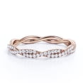 thumbnail image 1 of JeenMata Anillo de Compromiso con Diamantes de 0,50 Uds Alianza de Boda Infinita, Anillo Apilable Trenzado, Oro Rosa de 10 K, 1 of 6