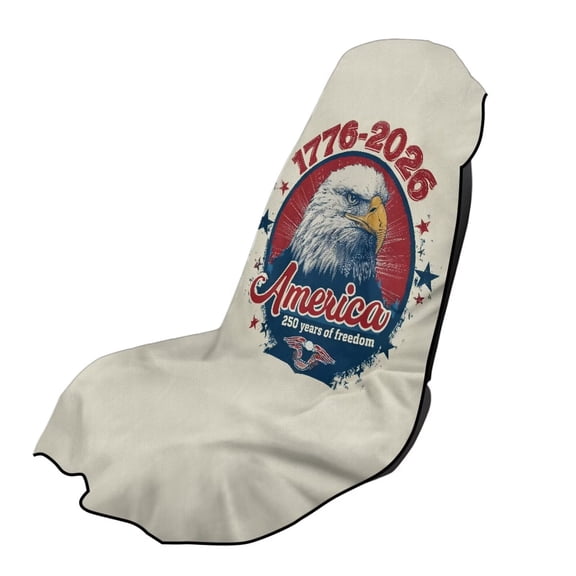 Xixirimido Car Seat Towel Covers Athletic Running Towel Sweat Car Front Seat Protector Non Slip Cover for Outdoor Sport Activities Washable, Eagle American 250th Anniversary Theme