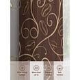 thumbnail image 7 of Brown Plants Semi Sheer Curtains 45 Inch Length 2 Panels Set, Farmhouse Rustic Farm Leaves Branches Sheer Kitchen Curtain Privacy Voile Window Curtain for Living Room Bedroom Rod Pocket Drapes, 7 of 7
