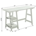 thumbnail image 5 of Convenience Concepts Designs2Go 29.25" Tall Trestle Desk with Shelves, White, 5 of 6