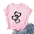 thumbnail image 4 of LEBONYARD Tops for Women Dressy Casual,Women Girls Plus Size Sunflower Print Tees Short Sleeve T Shirt Blouse Tops Pink XL, 4 of 8