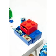 LEGO 8-Knob Stackable Plastic Desk Organizer Drawer, Blue
