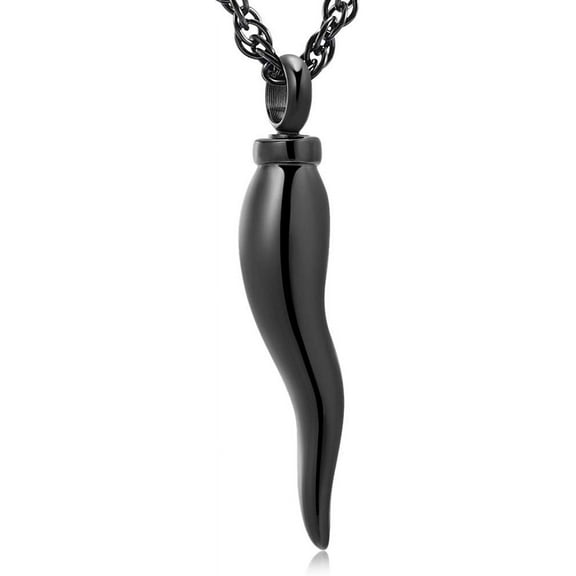 Cremation Jewelry Urn Necklaces for Ashes Italian Horn Urn Pendant Memorial Keepsake Jewelry for Human Men Women