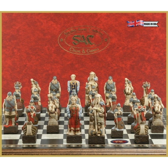 SAC Viking Chess Set, Hand-Painted (without board)