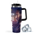 thumbnail image 1 of UFC Vaso aislado de acero inoxidable con asa, diseño temático, regalo para familia, amigos y fans; incluye pajita y encaja en el portavasos estándar, 40 oz, 1 of 6