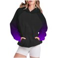 thumbnail image 1 of Bowake Vêtements d'Automne pour Femmes à Manches Longues Dégradé Chandails en Molleton Décontractés Légers Raglan avec Poche, 1 of 5