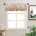 thumbnail image 2 of Yellow and Valances for Windows Red Poppy Watercolor Floral Plants Retro Linen Rod Pocket Curtain Valance Window Treatment Short Curtains for Kitchen Living Room, 42"x18", 2 of 5