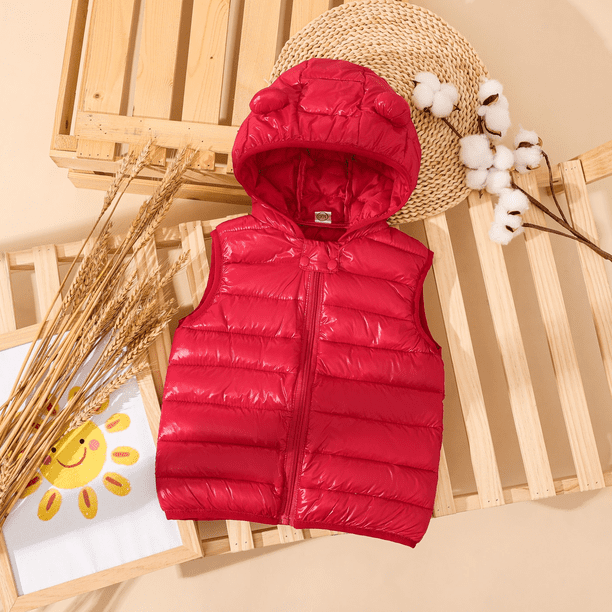 PatPat Chaleco Abrigo con Capucha de Algodón para Niño/Niña Pequeño