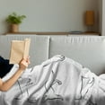 thumbnail image 3 of Dog Soft Flannel Fleece Throw Blanket, Digital Sketches of a Puppy Moving Around Scratching Simple Life Style Work, Cozy Plush for Indoor and Outdoor Use, 70" x 90", White Black, by Ambesonne, 3 of 5