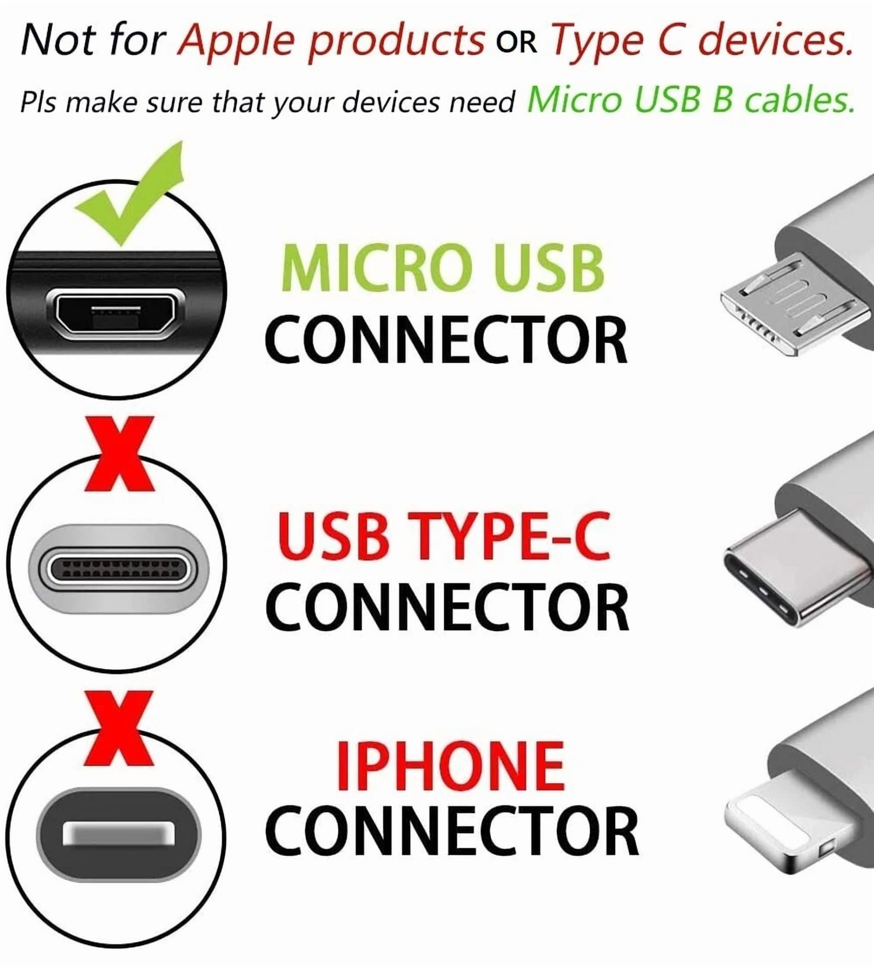 PRIME- Blu Oem Micro Usb Cable, 2 Pack 3Ft Each Fast Charging Cable, Android Phone