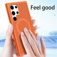 thumbnail image 3 of Magnetic Cooling Case for Samsung Galaxy S24 Ultra (Not S24), Hard PC Slim Cellular Hole Heat Dissipation Mesh Breathable Hollow Honeycomb Case for Samsung Galaxy S24 Ultra SR-Orange, 3 of 17