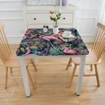 thumbnail image 3 of COMIO Outdoor Picnic Camping and Indoor Kitchen Dining Party Jungle Pattern with Toucan, Flamingo and Parrot Square Tablecloth White, 3 of 7