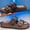 Brown, variant on Men’s Lightweight Comfort Slides Double Buckle Slip-on Adjustable EVA Flat Sandals