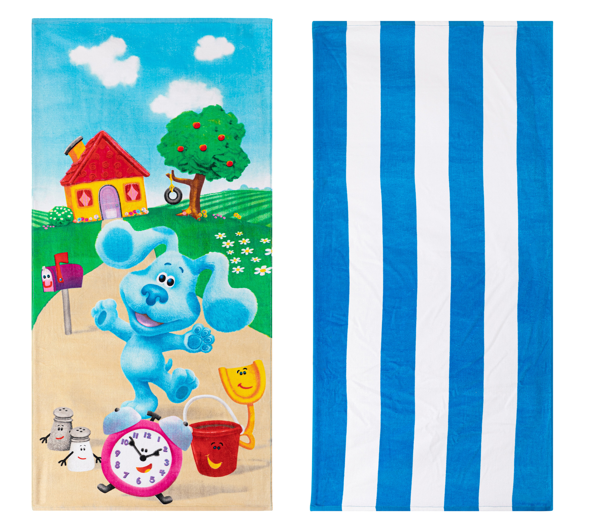 Kids 2-Piece Character and Stripe Cotton Beach Towel Bundle Set - image 1 of 11