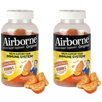 Airborne Orange Gummies, 1000 Milligram Vitamin C, Immune Support, and Antioxidant Supplements, 63 Count