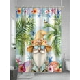 thumbnail image 5 of Tropical Coastal Shower Curtain, Vintage Dwarf Shell Starfish Butterfly Palm Tree Bathroom Decor Curtains Set with Hooks, Waterproof Fabric Home Accessories， 72 X 78 Inch Long, 5 of 6