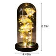 thumbnail image 4 of PRETXORVE Valentines Day Decorations, Three Gold Foil Glass Cover Ornaments Christmas Valentine's Day Birthday Gift Rose Bouquet, 4 of 8