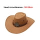 thumbnail image 3 of Sombrero de vaquero para hombre, sombrero de vaquera con correa para la barbilla, sombrero de ala ancha de moda para exteriores Caqui claro, 3 of 9