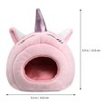 thumbnail image 2 of Unicorn Shape Hamster Hideout Plush Warm House Bed for Chinchillas Mice Rabbit, 2 of 9