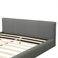 thumbnail image 2 of Newest King Size Gray Upholstered Bed - Modern Faux Leather, No Box Spring Needed, 600LB Capacity with Wood Slats, for Bedroom & Master Suite,Gray, 2 of 8