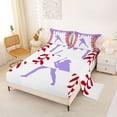 thumbnail image 2 of Erosebridal Baseball Games Sport Full Size Sheets,Ball Gamer Silhouette Bed Sheets For Kids Boys 4 Pieces, 2 of 6